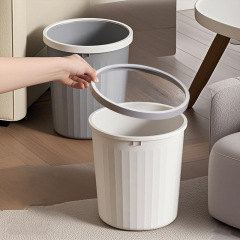 プラスチック圧力リングゴミ箱家庭用キッチンとバスルーム用大容量蓋なし厚みのある大口径マルチシーンゴミ箱