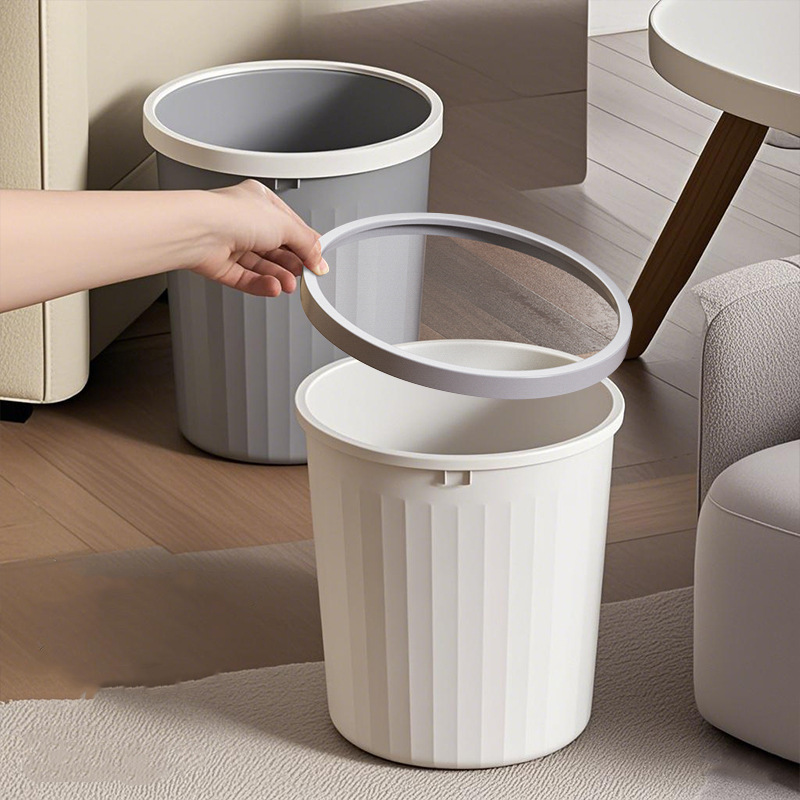 Plastic Press Ring Trash Can for Home Kitchen and Bathroom Large Capacity Without Lid Thickeneded Large Diameter Multi-Scenario Trash Basket Plastic Press Ring Trash Can for Home Kitchen and Bathroom Large Capacity Without Lid Thickeneded Large Diameter Multi-Scenario Trash Basket