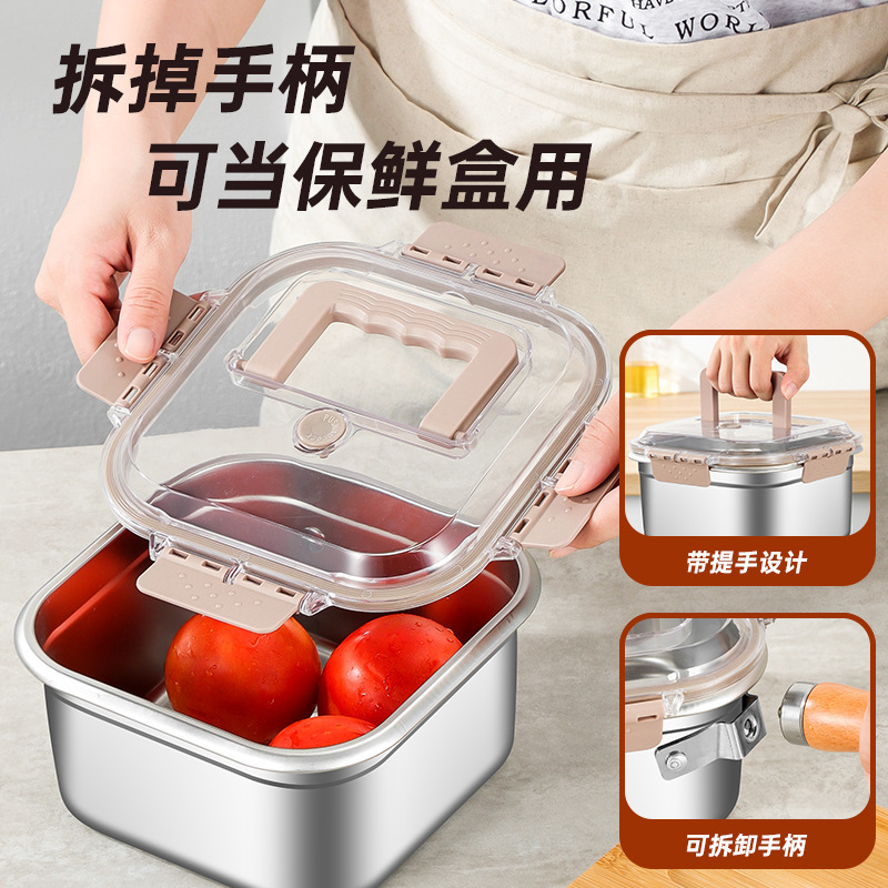跨境日式天妇罗方型油炸锅便携式加厚不锈钢带盖煮面锅可拆卸奶锅|undefined