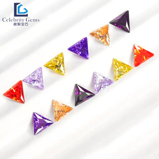 Synthetic Gem Wholesale Color Zircon Bare Stone Right Angle Triangle Pointed Hand Cubic Zirconia Wholesale