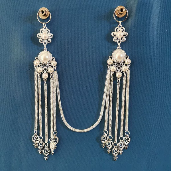 Mongolian element hair braid accessories turquoise headdress ethnic style dance performance hair tail accessories alloy hair chain FWS-01