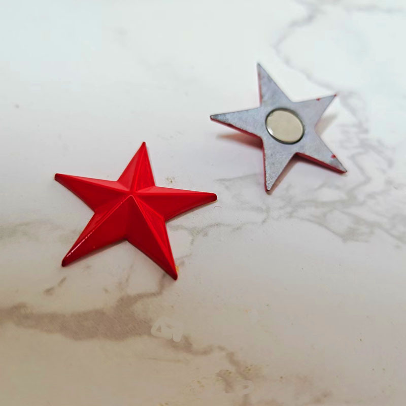 Suministro de stock estereoscópico de pentagrama rojo imán estereoscópico de pentagrama estrella de medalla image 19