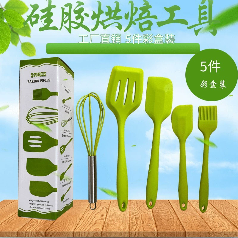 Silicone kitchenware, tools set, scraper, 5 pieces, 5 pieces