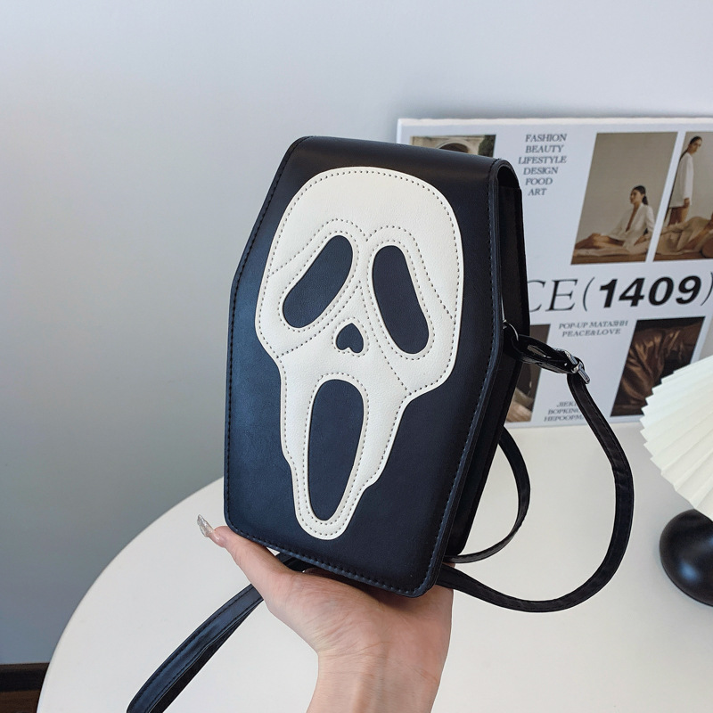 niche personality ghost funny bag female cute crossbody bag ins korean fashion trendy cartoon mobile phone bag