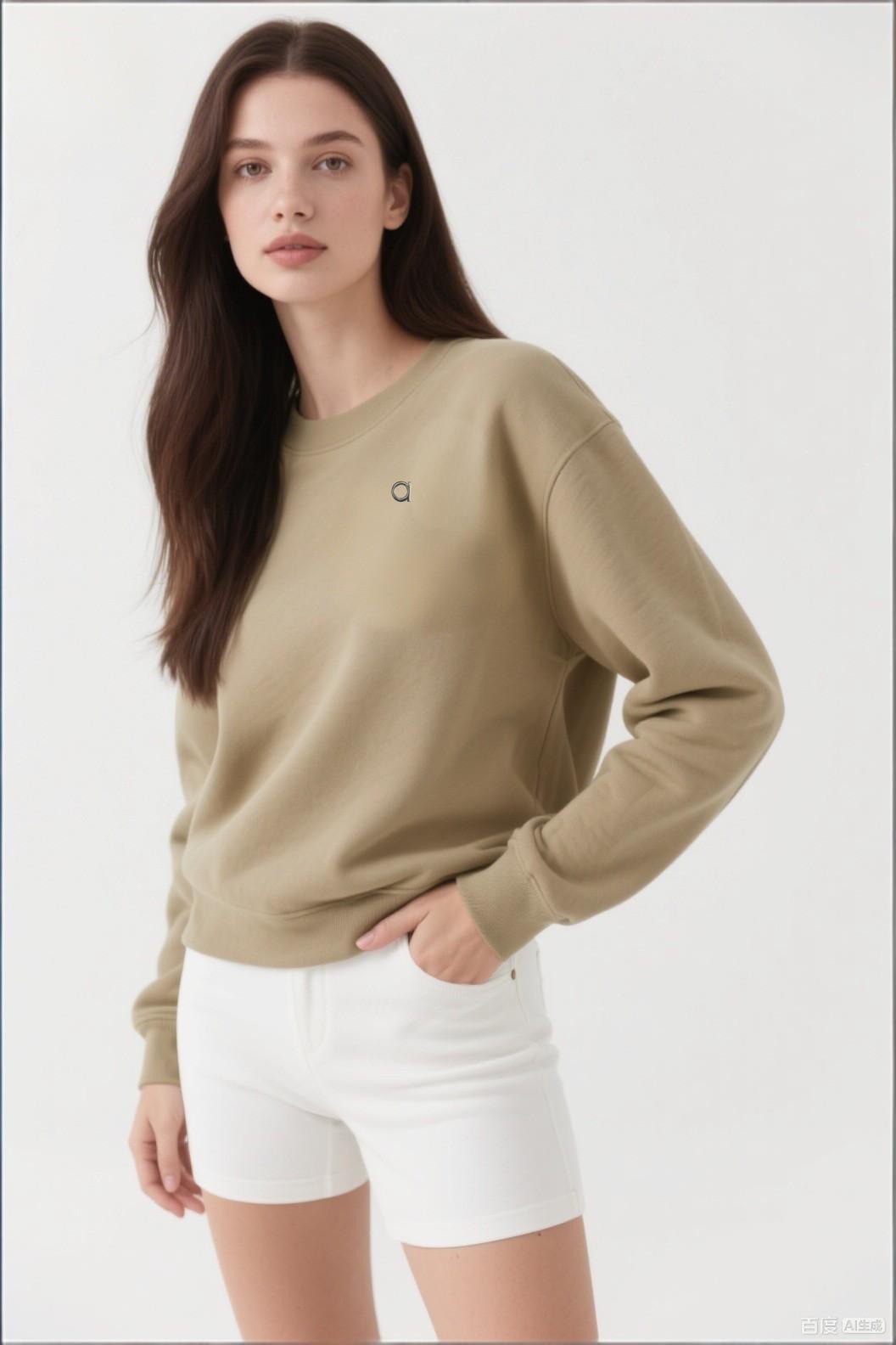 320 gramos de metal de algodón chino en primavera y otoño e invierno, suéter de manga larga de cuello redondo estándar original, suéter suelto, pareja de colores sólidos y sencillos. image 13
