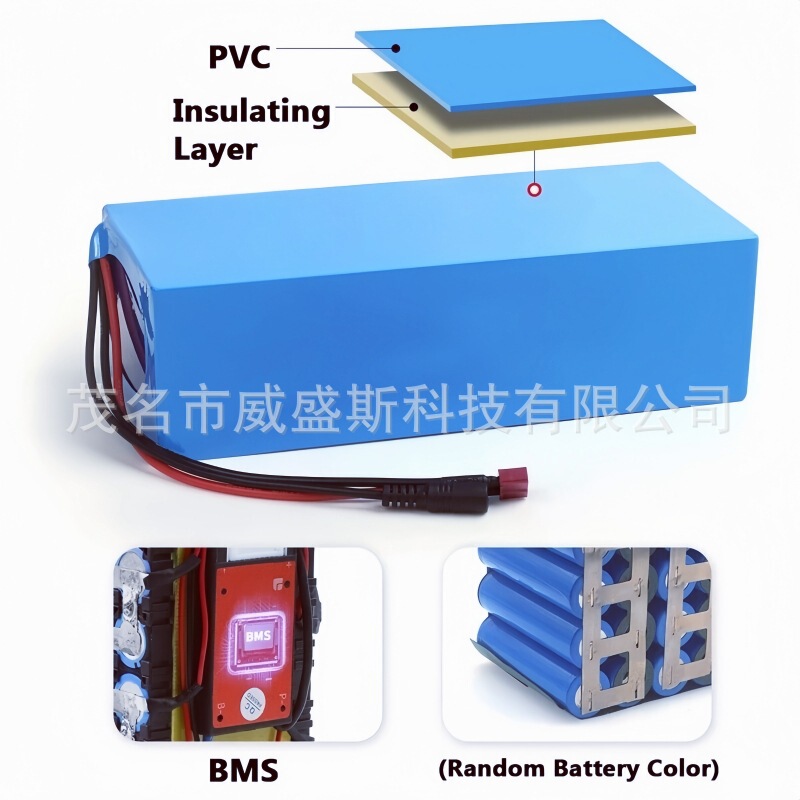 18650锂电池组 48V 30000mAh 1500W电动自行车电池13S7P 内置BMS|undefined