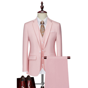 Korean Style Business Casual Suit Groom Dress Slim-fit Suit 2022 Autumn New Solid Color Suit Men's Jacket