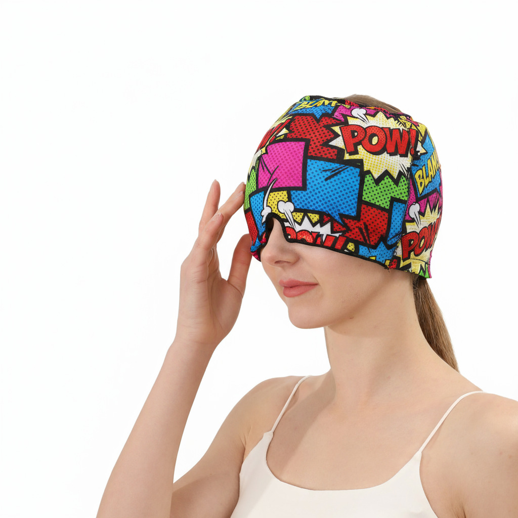 Compresa de hielo para la cabeza, especialmente diseñada para nuevos productos, compresa caliente para masaje de cabeza, máscara para ojos, compresa fría elástica para dormir, producto de venta caliente transfronterizo