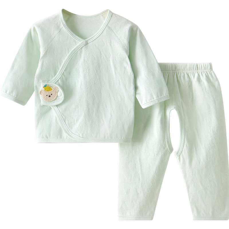 Ropa de bebés recién nacidos primavera y otoño 0 algodón puro marzo delgado fondo primer año conjunto de separación de bebés abrigo de otoño pantalones de otoño