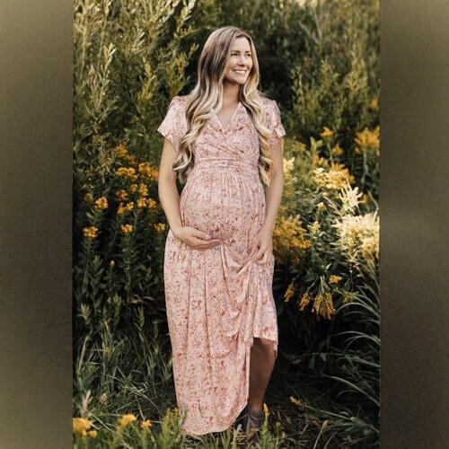 European and American Style Maternity Dress, Summer Floral Long Dress, Slimming Nursing Dress, New Korean Style Chiffon Flowing Maternity Wear European and American Style Maternity Dress, Summer Floral Long Dress, Slimming Nursing Dress, New Korean Style Chiffon Flowing Maternity Wear