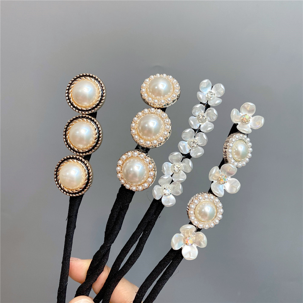 Korean Pearl Flower Wire Coil Hair Rope display picture 10