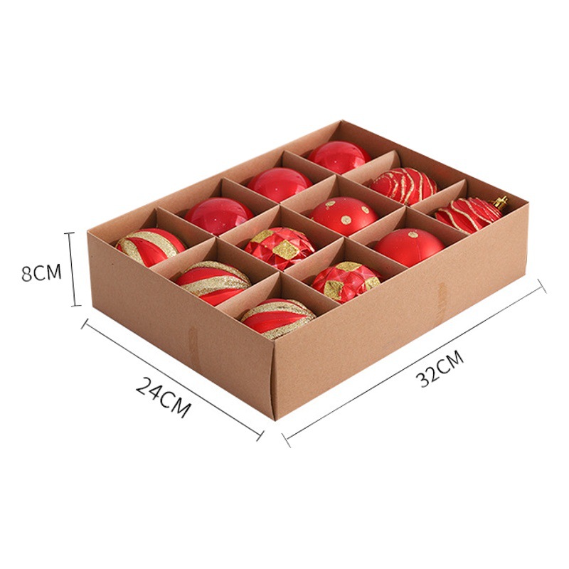 Amazon especial para Navidad galvanoplastia luz bola traje Navidad árbol decoración bola en caja colgante Bola 8cm escena diseño