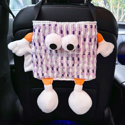 Car storage bag/box Back Special Waterproof Two-In-One Storage - purple-big-eyes-garbage-bin-with-waterproof-inner-bucket