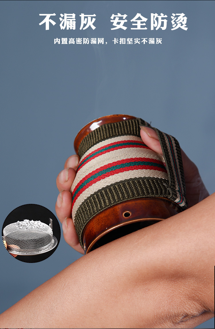 Purple Clay Moxibustion Jar with Gua Sha Cup Function Portable Warm Therapy Device for Home Use 280g key features
