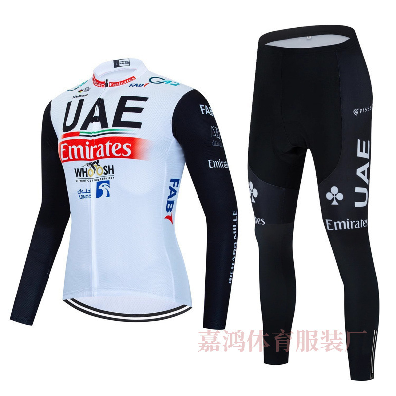 Foreign Trade Autum Uae Road Cycling Jersey Long-Sleeved Suit Uae Team Cycling Breathable Cycling Suit