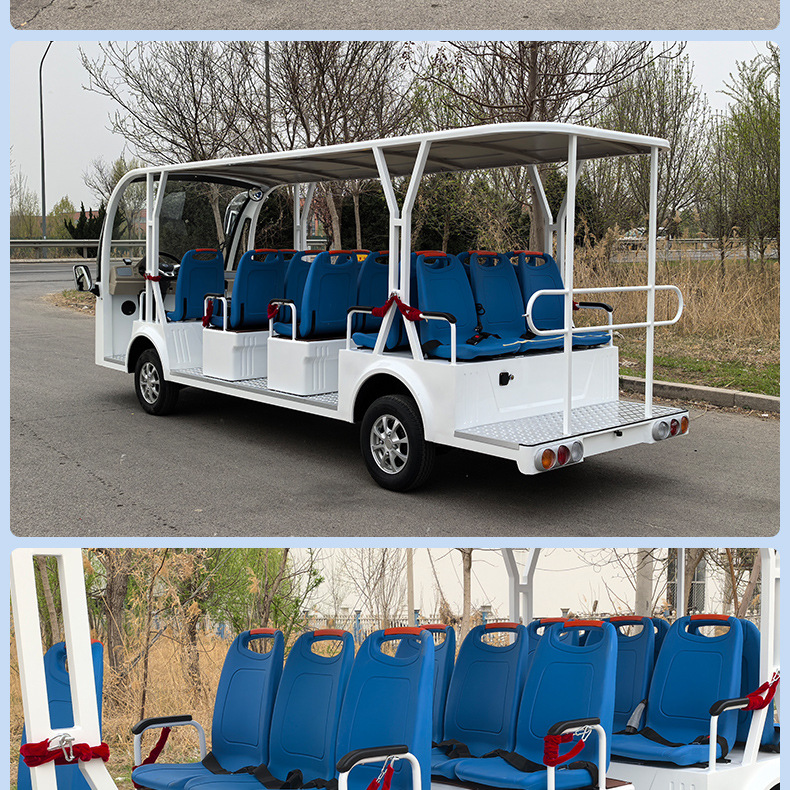 5-Row 14-Seat Tourist Electric Sightseeing Vehicle for Hotel Transfers, Real Estate Viewings, Rvs, and Scenic Spots Electric Sightseeing Shuttle
