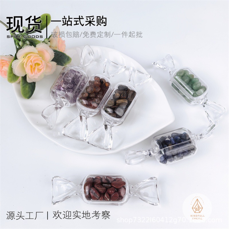 Cross-Border Hot-Selling Natural Crushed Stone Candy, Natural Crystal Raw Stone, Polished Crystal Crafts, Decorative Ornaments Wholesale