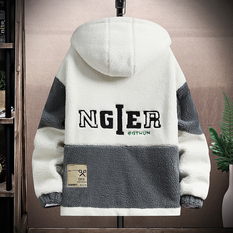 Lamb Wool Jacket Men's Jacket Loose Winter Coat Men's Trend Cotton Clothes Men's Teenagers With Cotton And Thicker_voghion.com