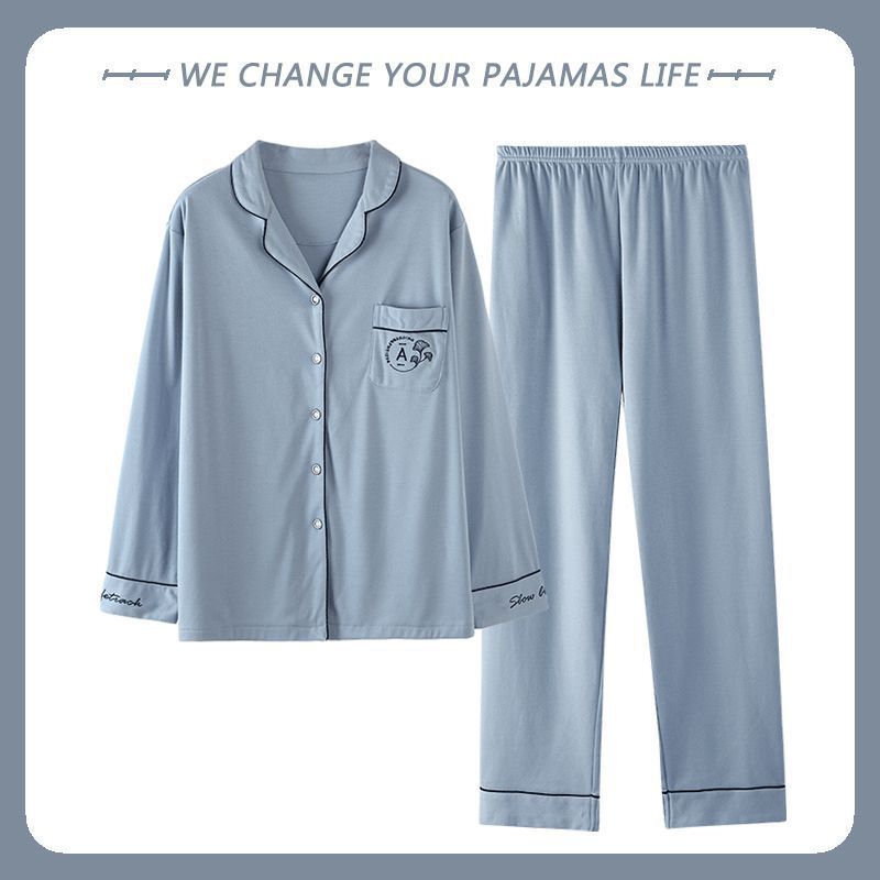 Pijamas de mujer primavera y otoño 100% algodón puro 2022 nueva manga larga de gran tamaño verano Delgado desgaste del hogar traje de dos piezas