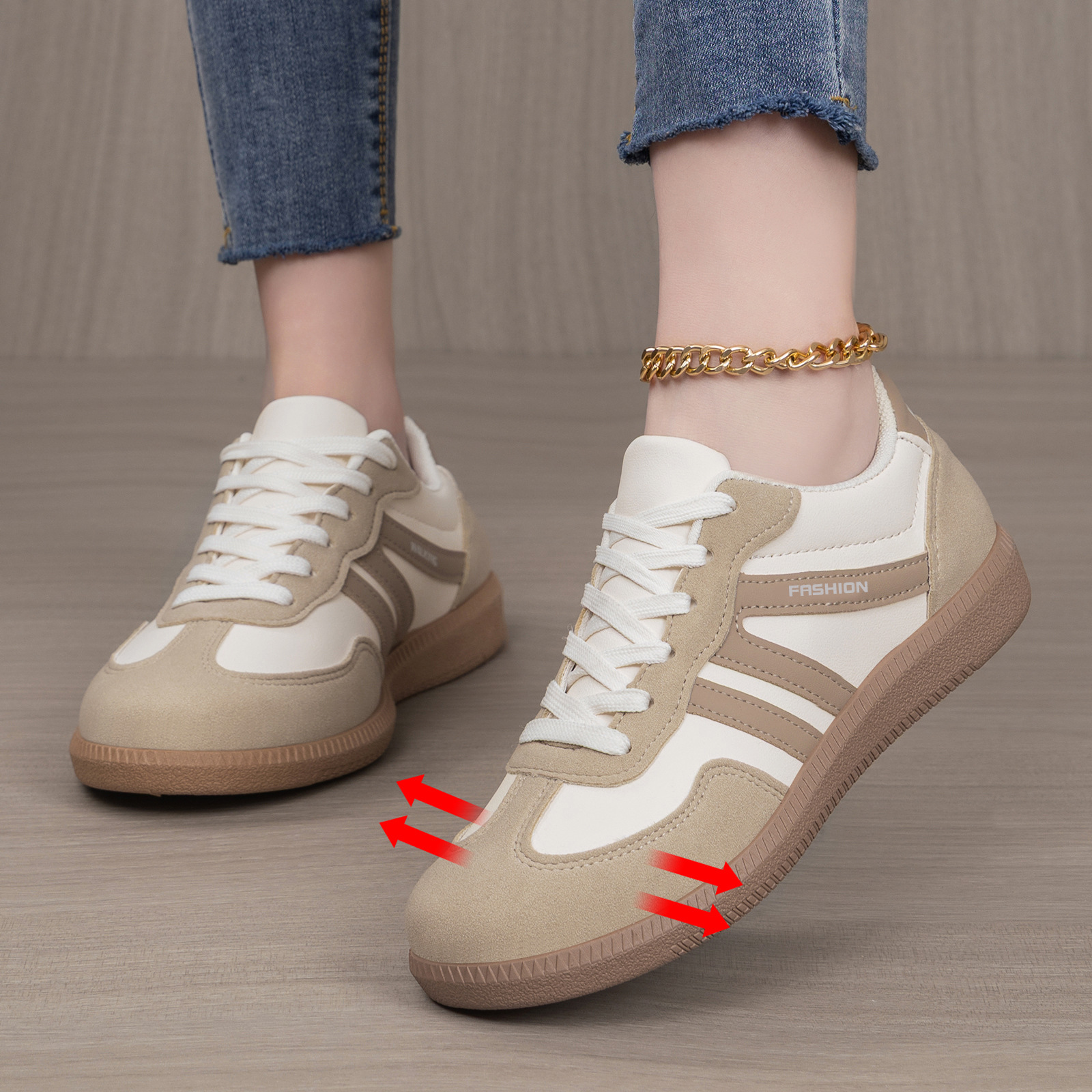 Zapatos de mujer transfronterizos TEMU color de moda zapatos de entrenamiento de estilo alemán retro europeo y americano zapatos planos de altura ancha zapatos casuales de boca ligera