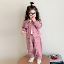 女童套装春装2025新款洋气儿童春季时髦童装女宝宝牛仔两件套春秋