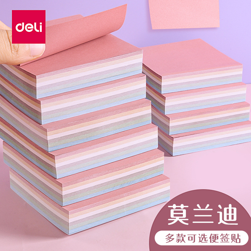 Leable 21551 Sticky Notes High-Quality Adhesive Morandi Color Scheme Labels Sticky Notes Sticky Note Pad