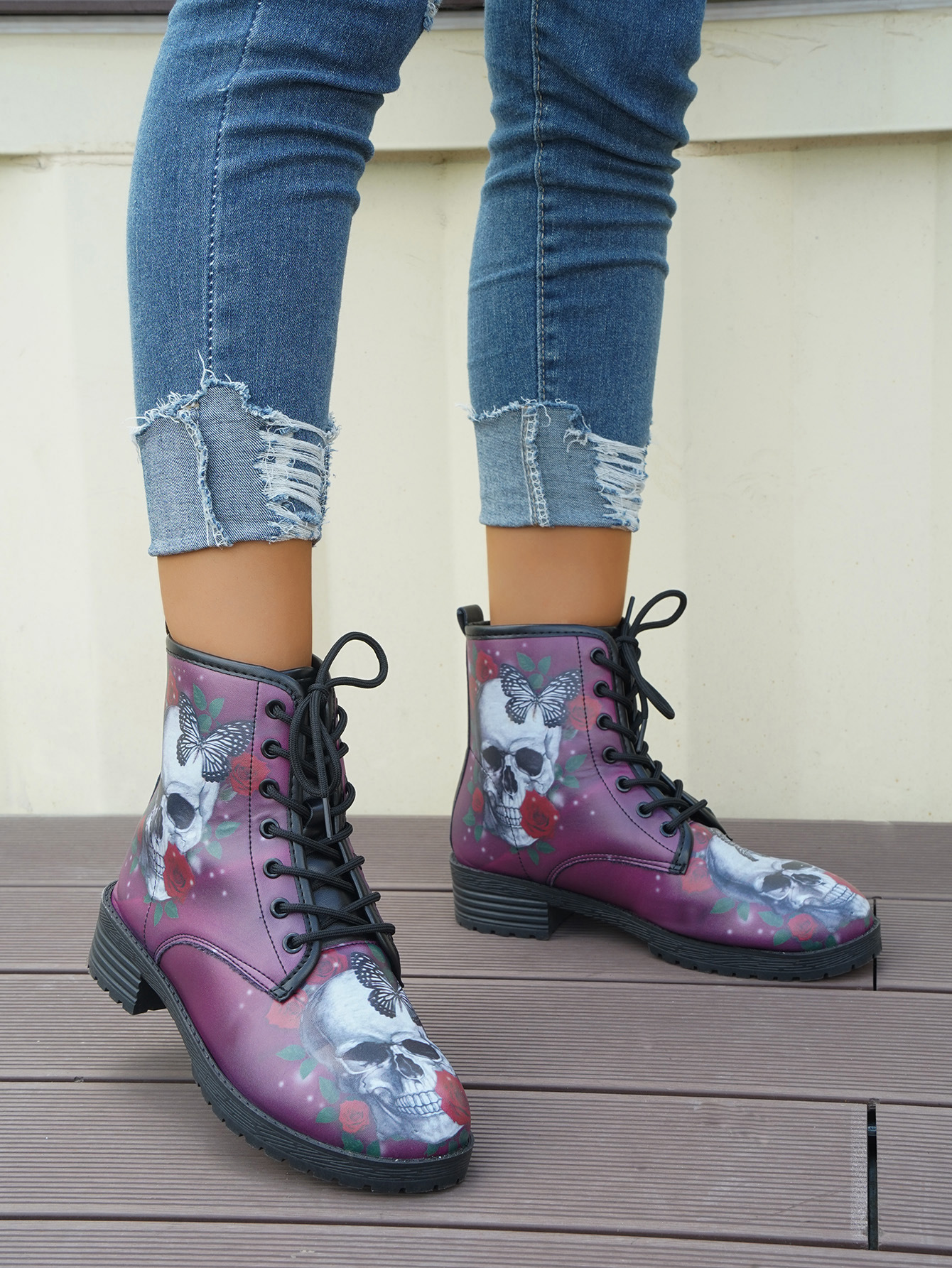 Women's Shoes autumn and winter new Martin boots lace up comfortable PU thick soled short boots British style women's boots_voghion.com