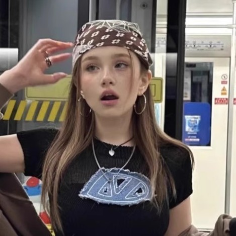复古欧美风y2k千禧辣妹头巾女个性潮流嘻哈街舞包头方巾时髦配饰|undefined