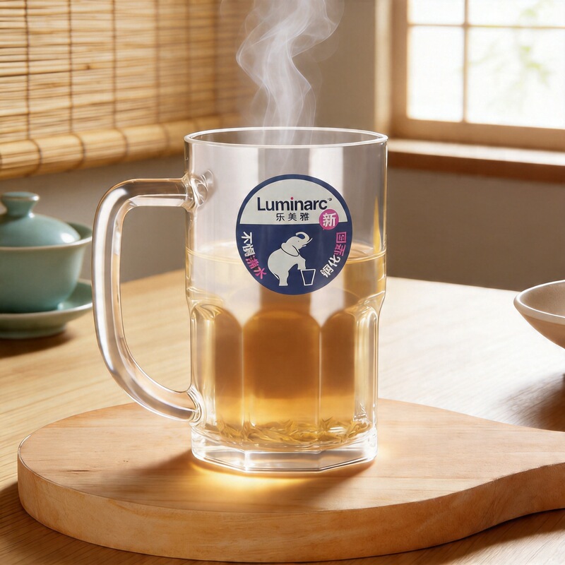 Lemeiya Tempered Glass Cup, Anti-Fall, Large Capacity Cup, Thickened, High Temperature Resistant Beer Cup, Transparent Glass Tea Cup