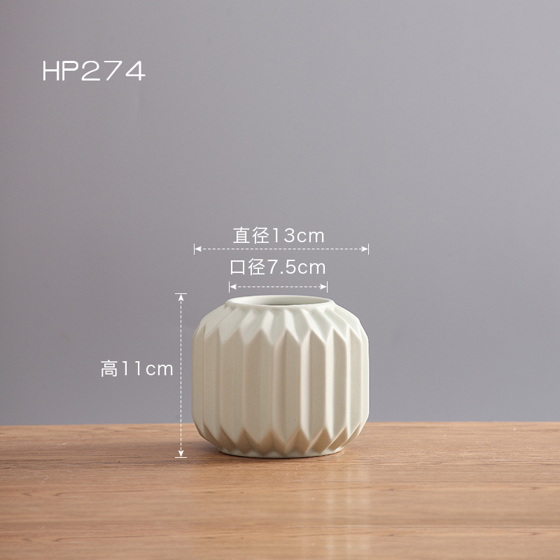 Florero de cerámica decoración moderna minimalista creativa casa sala de estar comedor habitación modelo arreglo de flores flor geométrica Ware al por mayor
