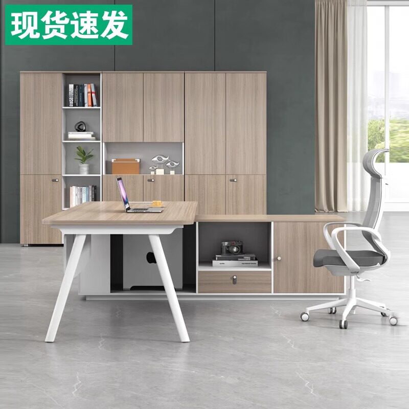 Moderno simple tablero jefe escritorio gerente oficina de lujo ligero gran escritorio combinación de muebles de oficina para llevar a cabo la hoja de ingeniería