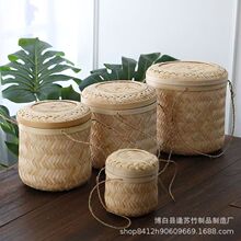 竹编收纳筐茶篓普洱茶盒沱茶礼品盒迷你茶叶罐小青柑散茶叶保存盒