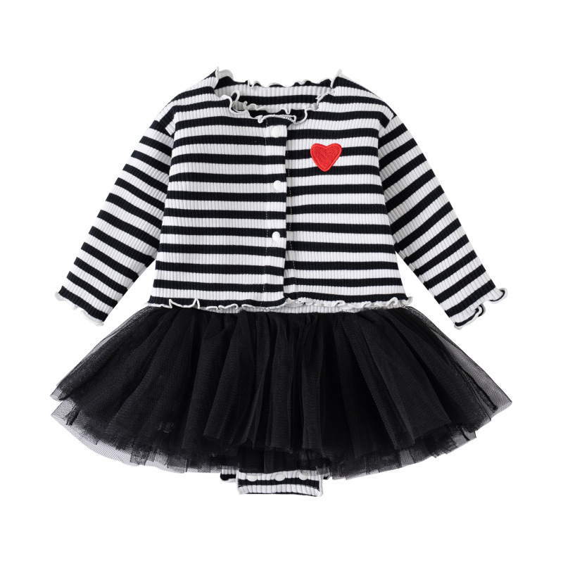 ベビー服、ベビー長袖カーディガン、おならドレス、子供服、スカート、2点セット、マルチカラー、春夏秋スタイル|undefined