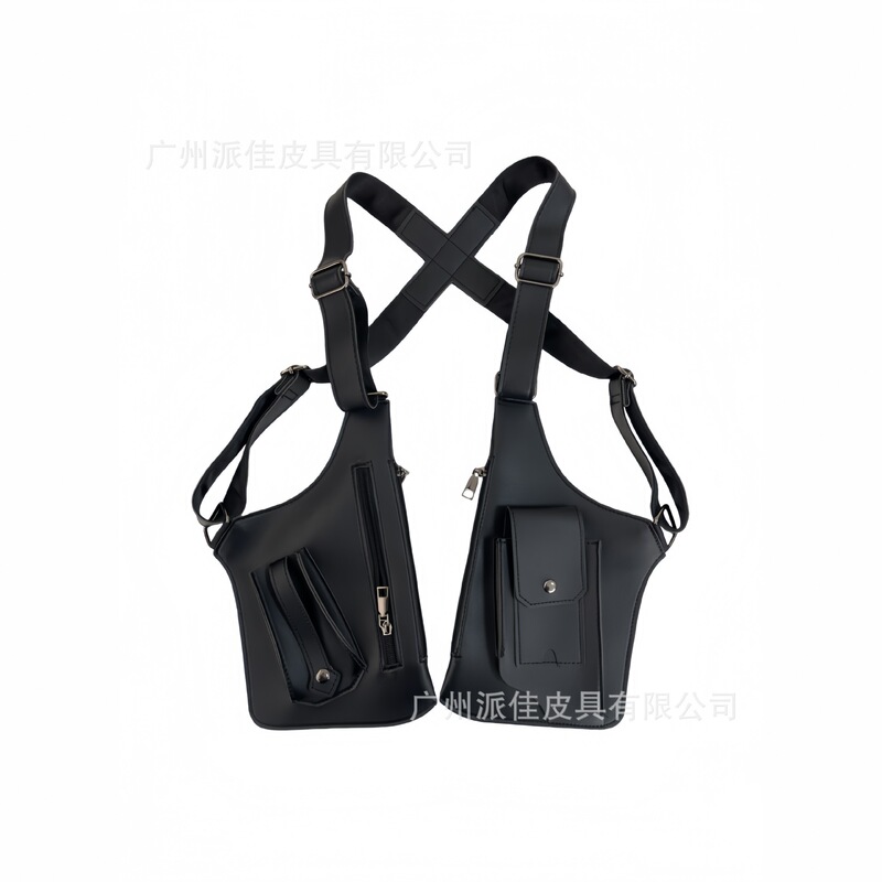 European and American Punk Style Harley Heavy Motorcycle Rider Riding Vest Bag Retro Strap Armpit Shoulder Bag Shoulder Mobile Phone Bag European and American Punk Style Harley Heavy Motorcycle Rider Riding Vest Bag Retro Strap Armpit Shoulder Bag Shoulder Mobile Phone Bag