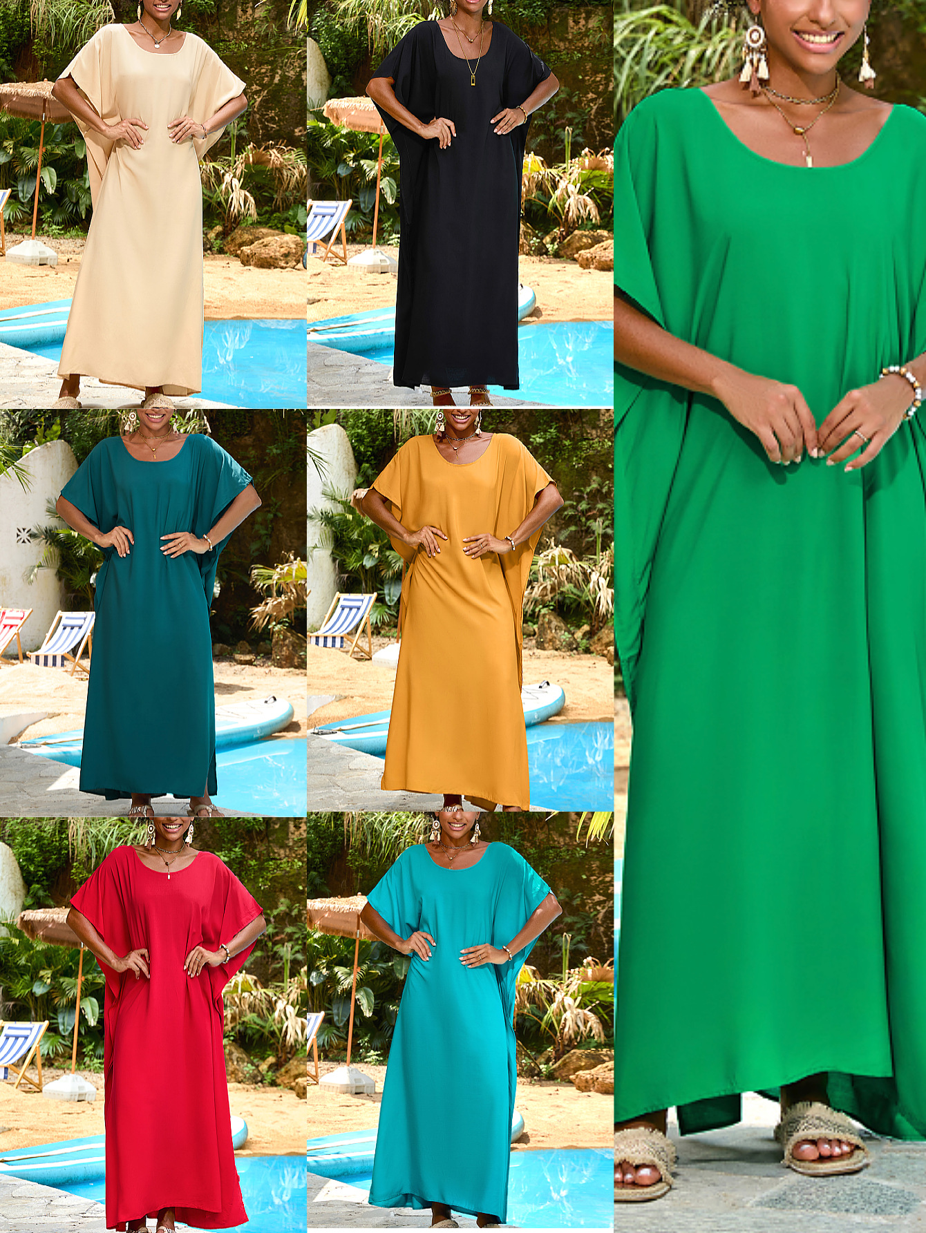 2025 nueva camisa de playa de algodón transfronteriza europea y americana de vacaciones suelta vestido de tamaño grande bikini camisa M - 1