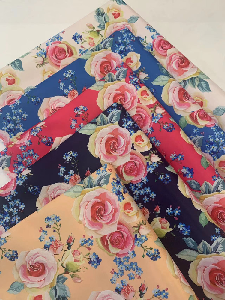 230t复合布防水大玫瑰花图案有现货