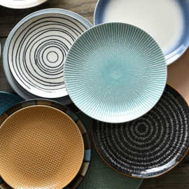 艺家寸个性日式餐具西餐盘创意陶瓷盘子家用菜盘圆形牛排盘餐盘