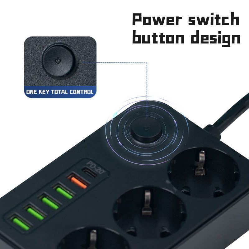 Enchufe de exportación de comercio exterior con USB hogar multi-funcional estándar británico estándar europeo fila enchufe poroso con interruptor socket Placa de cableado