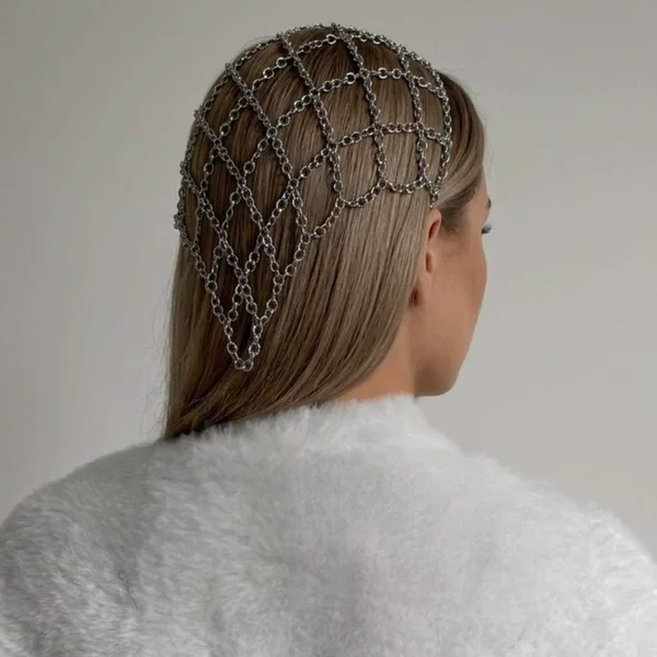 Cross-Border New Style Mesh Hair Chain European and American High-End Stage Performance Chain Hair Accessories Hair Accessories