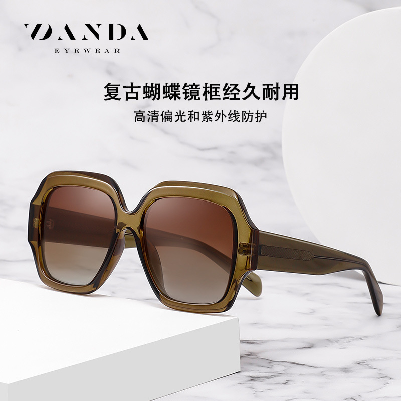 Nuevas gafas de sol polarizadas transfronterizas S26131 Gafas de sol de hoja para mujer de moda salvaje Gafas de sol de montura grande europeas y americanas