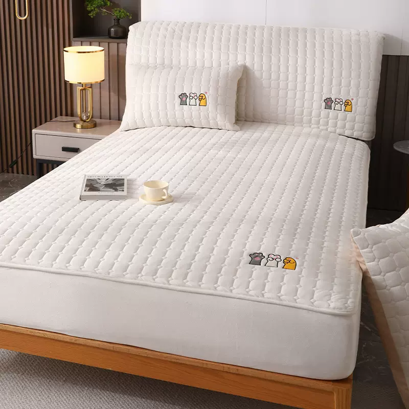 秋冬加厚牛奶绒床笠床头罩席床罩床笠保护床垫床笠罩床笠a类床罩