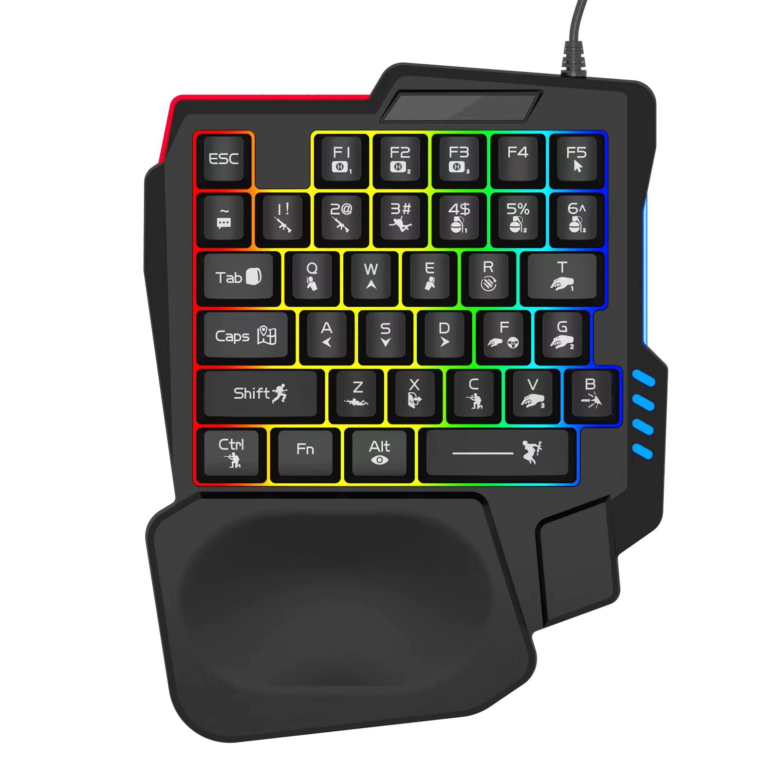 Jiaying X8 Однорукий Геймерский Клавиатура и Мышь с RGB Подсветкой для Мобильных Игр - Peace Elite