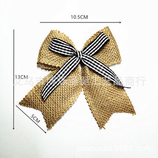 Factory Direct Supply Cross-Border Linen Bow Christmas Tree Pendant Jewelry Gift Decoration DIY Gift Box Accessories