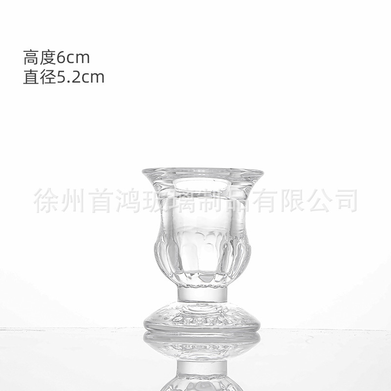 ヨーロッパ式の厚い透明なガラスの小さい燭台の六角の挿し込み棒の食卓のinsの長いろうそくの香薫のろうそくのウェディングパーティー|undefined