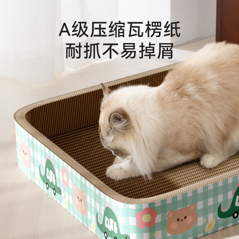 Juguete para gatos Papel corrugado Garra de gato resistente a la captura Tarra de agarre de gato en garra de pulido de gato Placa de agarre de gato cuadrada encriptada Nido para gatos Productos para mascotas
