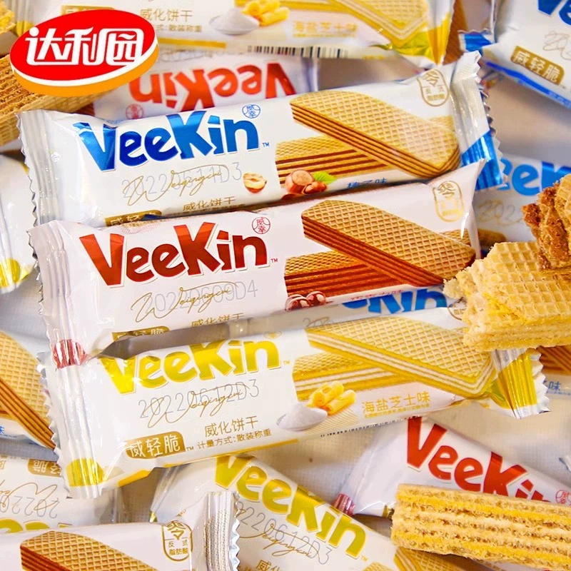达利园 Delicious light wafer biscuits sandwich biscuits small package snack snacks chocolate cheese hazelnut flavor