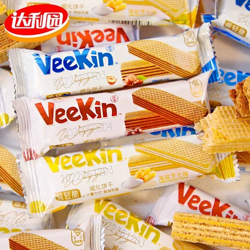 达利园 Delicious light wafer biscuits sandwich biscuits small package snack snacks chocolate cheese hazelnut flavor