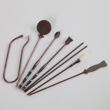 纯铜七件套 升级加厚 香道套装香篆工具勺铲灰押打篆空熏隔火用品