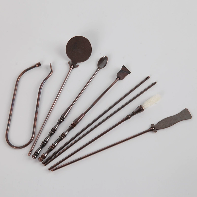 Набор из семи предметов из чистой меди Модернизированный утолщенный костюм для благовоний инструменты для благовоний ложка Лопата Серый игровой полый дымчатый огнеизоляционные материалы