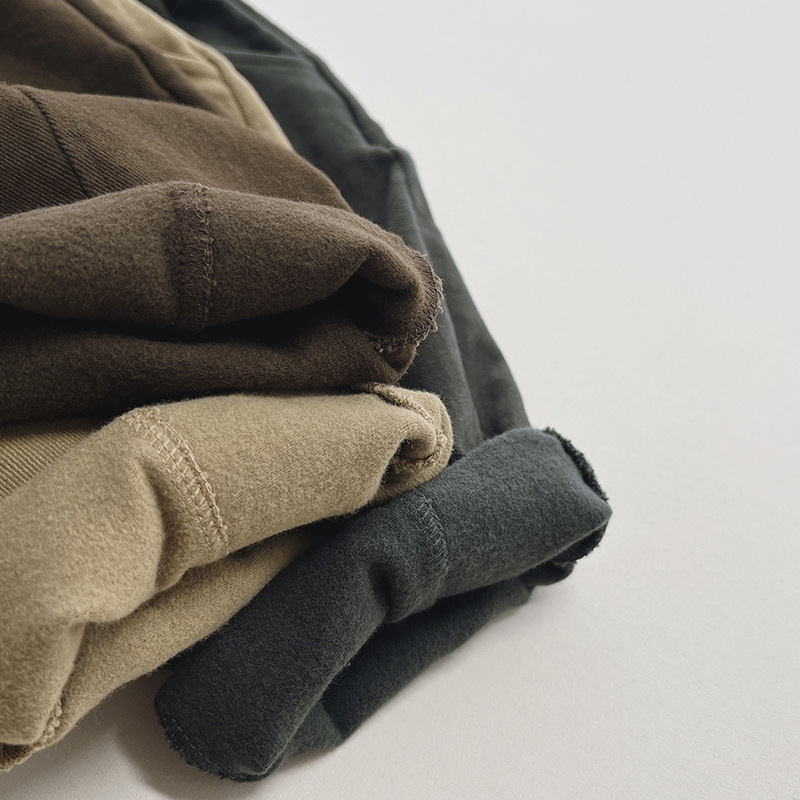 Pantalones de lana para niños invierno versátil simple nuevo estilo coreano estilo japonés pantalones casuales de lana delgada para niños y niñas bebé moda